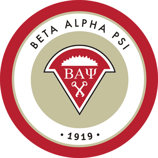 Logo of Beta Alpha Psi, an academic honor society.